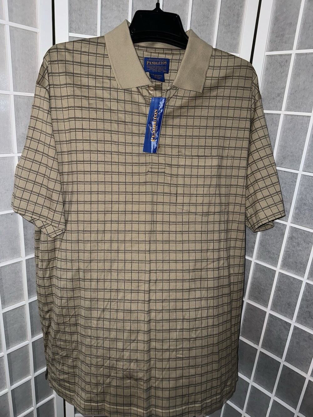 Pendleton Polo Shirt Mens XL Striped Casual Top Striped Short Sleeve Brand New